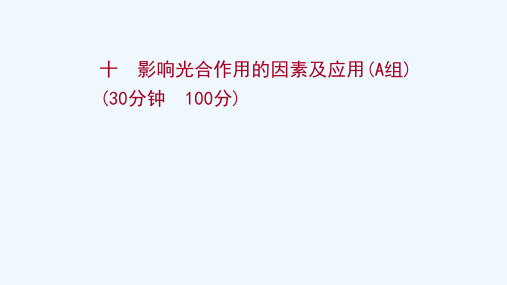 2022年新教材高考生物一轮复习作业十影响光合作用的因素及应用A组课件新人教版20210602218