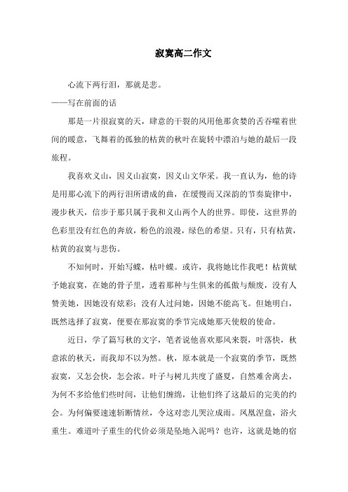 中小学寂寞高二作文