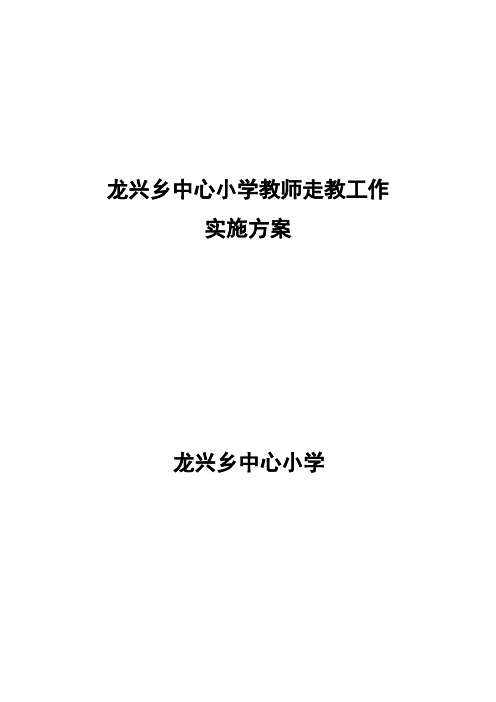 走教工作实施方案