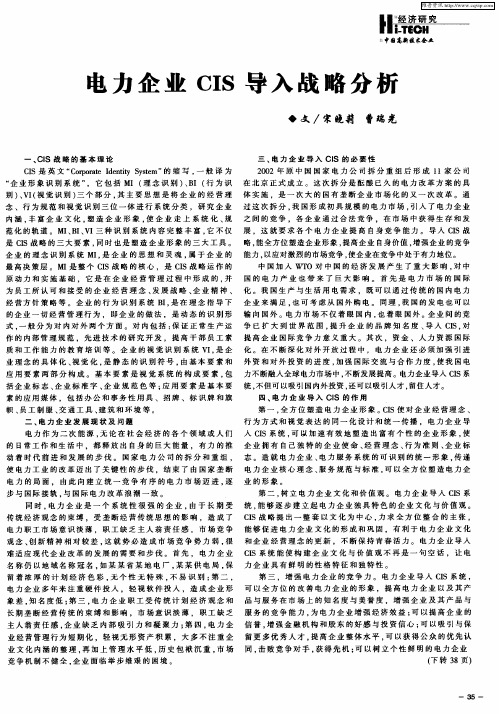 电力企业CIS导入战略分析
