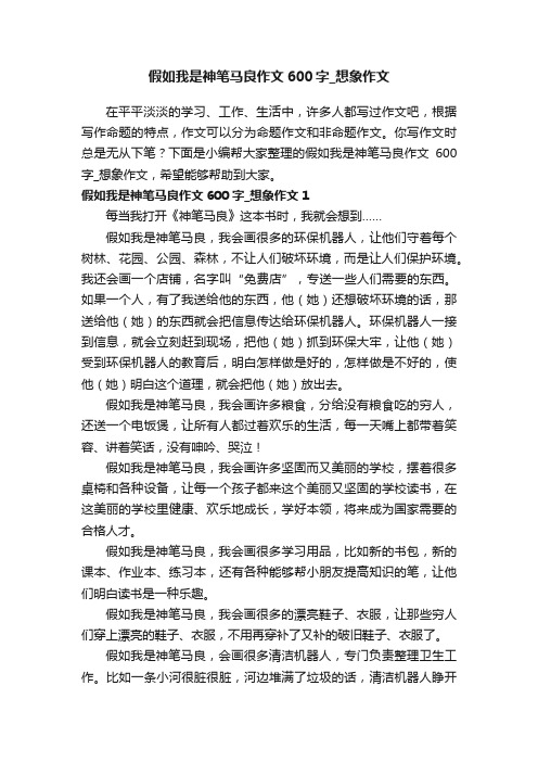 假如我是神笔马良作文600字_想象作文