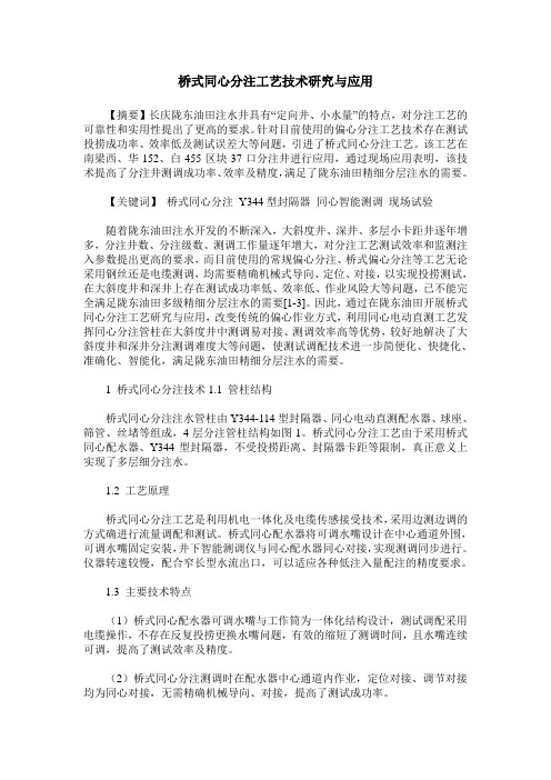 桥式同心分注工艺技术研究与应用