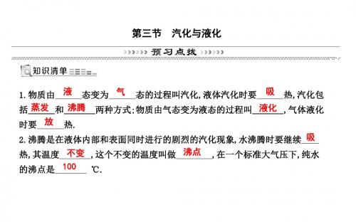 (沪科版)九年级物理(课件)：第12章 第三节 汽化与液化