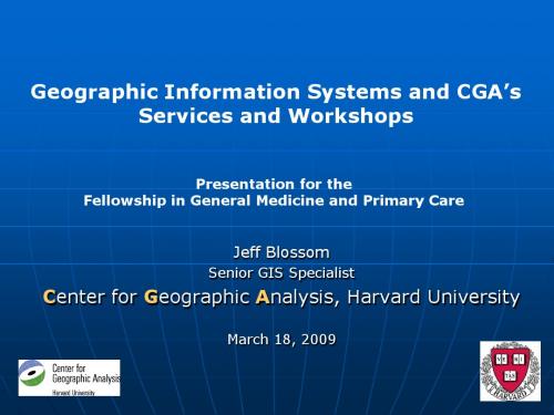 地理信息系统简介(Geographic Information Systems and CGA’s Services and Workshops)