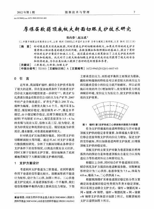 厚煤层软弱顶底板大断面切眼支护技术研究