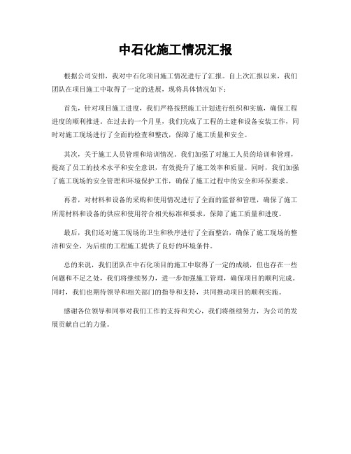 中石化施工情况汇报