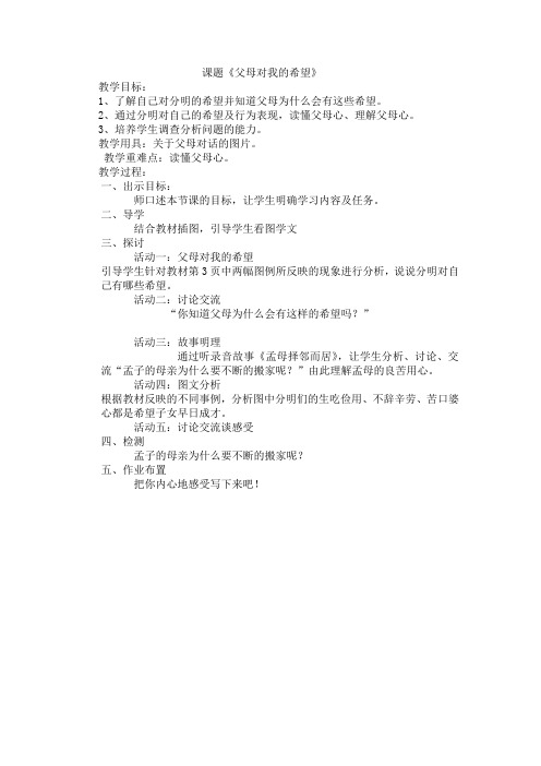 1、父母对我的希望