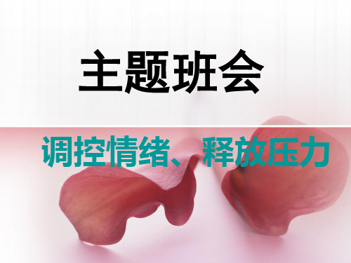 调控情绪释放压力主题班会(PPT38张)【精品】