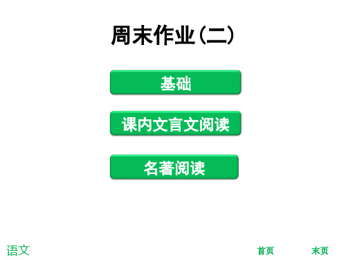 2017-2018学年人教版七年级语文下册课件：周末作业(二) (共26张PPT)