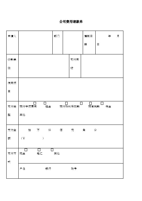 公司费用请款单