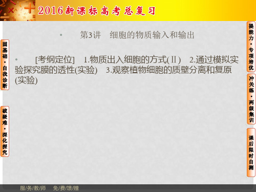 高考生物一轮复习 第二单元 第3讲 细胞的物质输入和输出课件