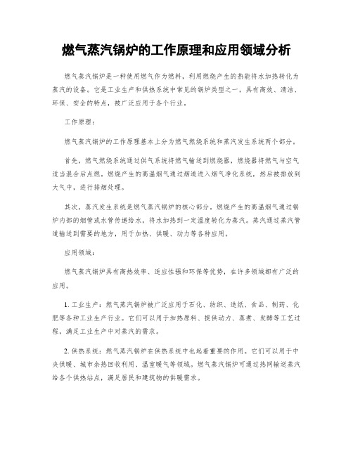 燃气蒸汽锅炉的工作原理和应用领域分析