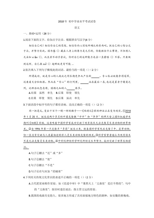 2019年中考语文试题(Word版,含答案) (52)