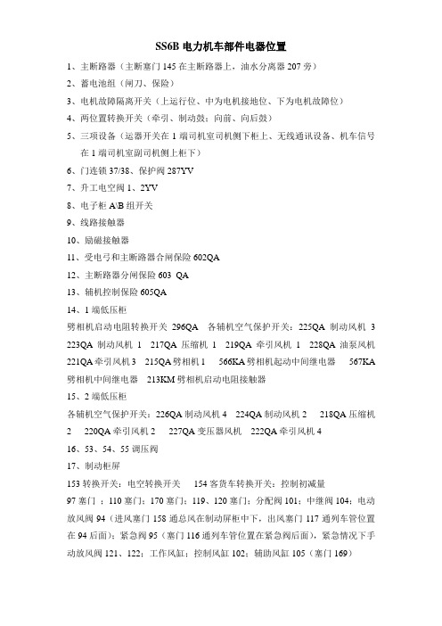 SS6B电力机车部件电器位置[1]