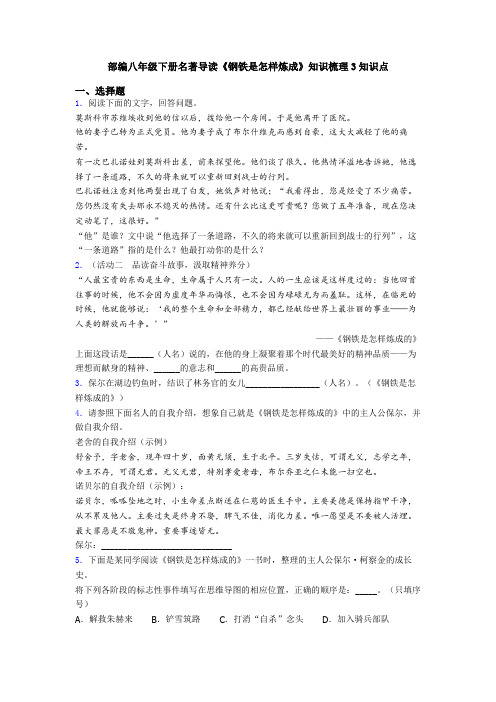 部编八年级下册名著导读《钢铁是怎样炼成》知识梳理3知识点