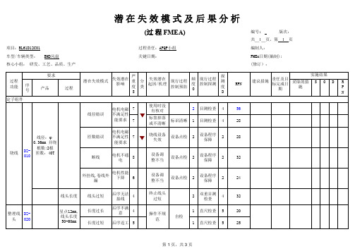 BDM电机-PFMEA