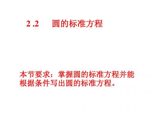 高二数学圆的标准方程课件(201909)