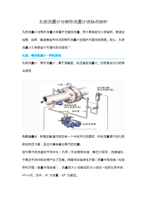 孔板流量计与楔形流量计优缺点剖析