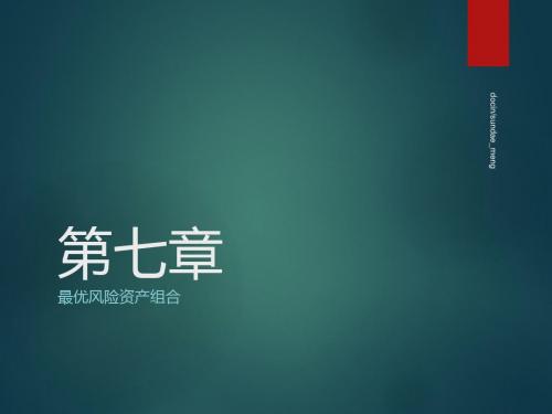 最优风险资产组合