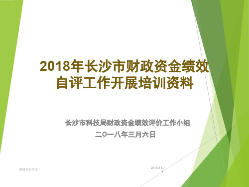 2018年长沙市财政资金绩效 自评工作开展培训资料.pptx