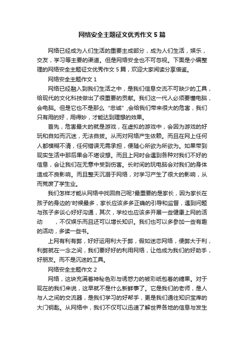 网络安全主题征文优秀作文5篇