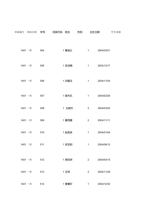 学生基本信息模板 (4)