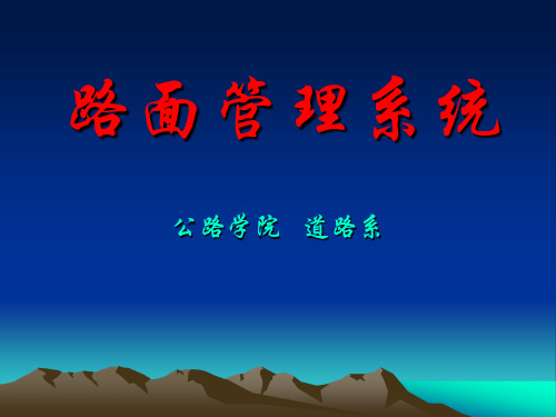 路面管理系统