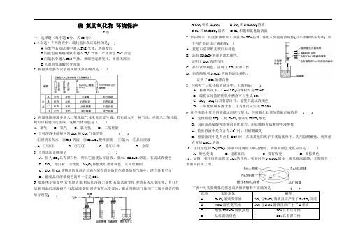硫 氮的氧化物 环境保护 练习