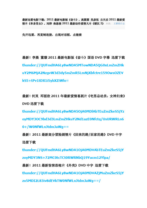 2011最新电影下载地址