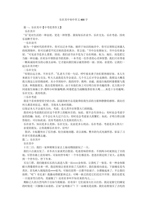 乐在其中初中作文600字