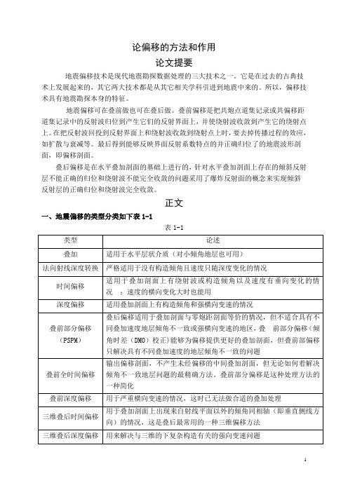 论偏移的方法和作用