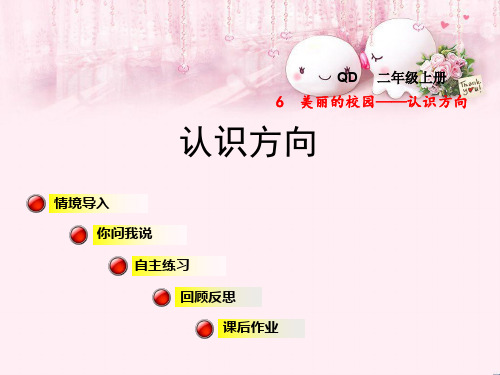 最新二年级数学上册 第六单元 信息窗 认识方向课件 青岛版优选教学课件