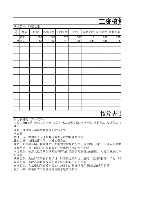 考勤表+工资核算表(带公式和宏)