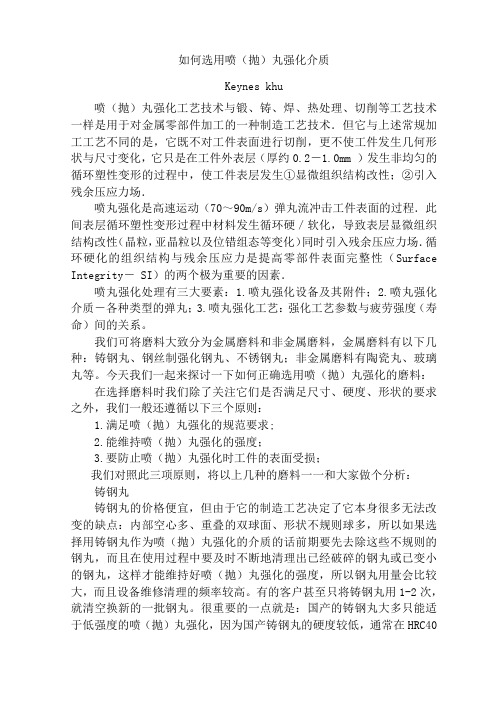 如何选用喷(抛)丸强化介质