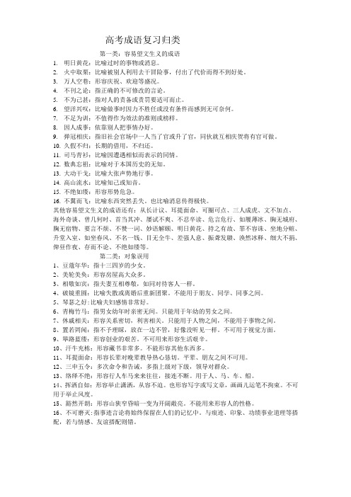 高考成语复习归类