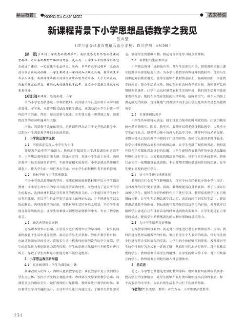 新课程背景下小学思想品德教学之我见