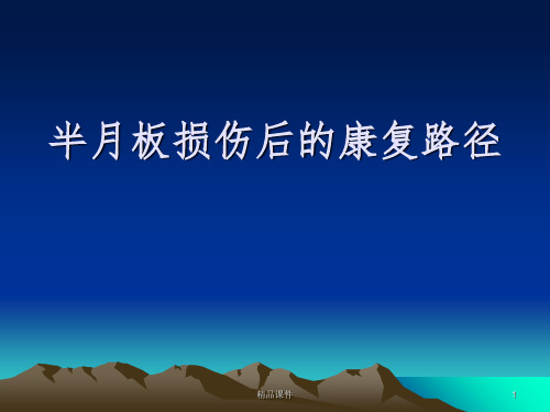 半月板损伤后的康复ppt课件