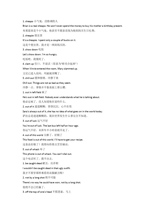 Amercian slang language (美国俚语大全)