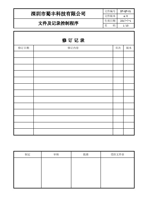 QP-01文件及记录控制程序