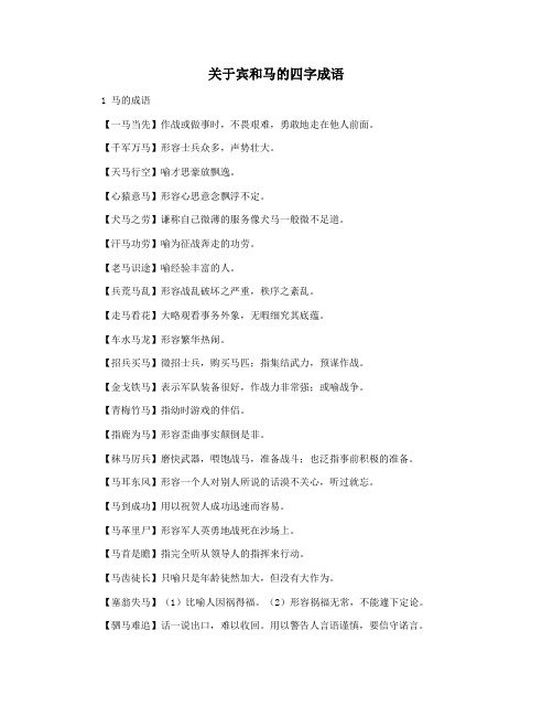 关于宾和马的四字成语