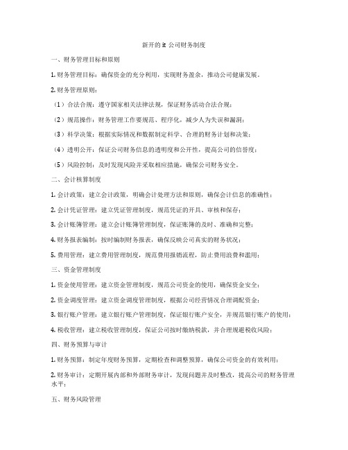 新开的it公司财务制度