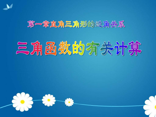 《三角函数的有关计算》直角三角形的边角关系PPT课件-北师大版九年级数学下册