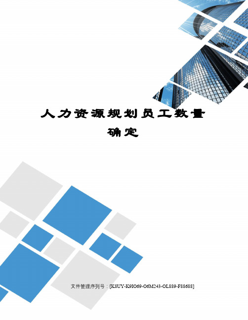 人力资源规划员工数量确定