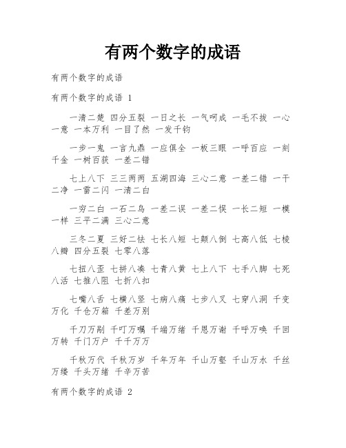 有两个数字的成语