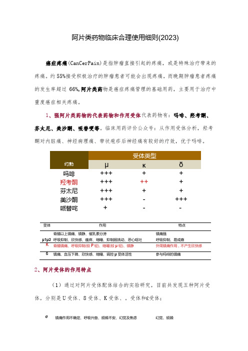 阿片类药物临床合理使用细则(2023)