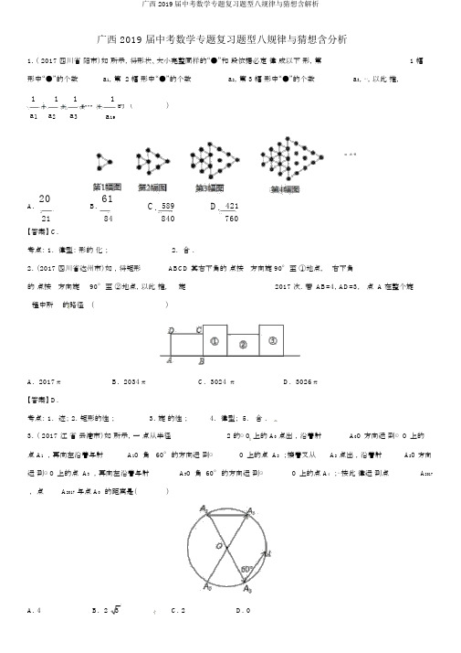 广西2019届中考数学专题复习题型八规律与猜想含解析