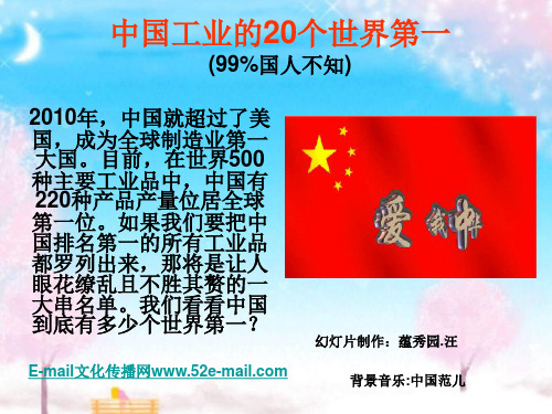 中国工业的20个世界第一