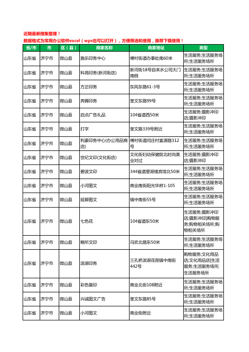 2020新版山东省济宁市微山县打印工商企业公司商家名录名单黄页联系方式大全31家