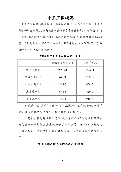 中亚五国_各国概况[彩图]