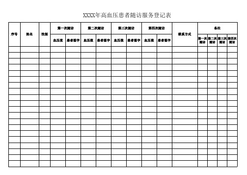 高血压随访服务登记表